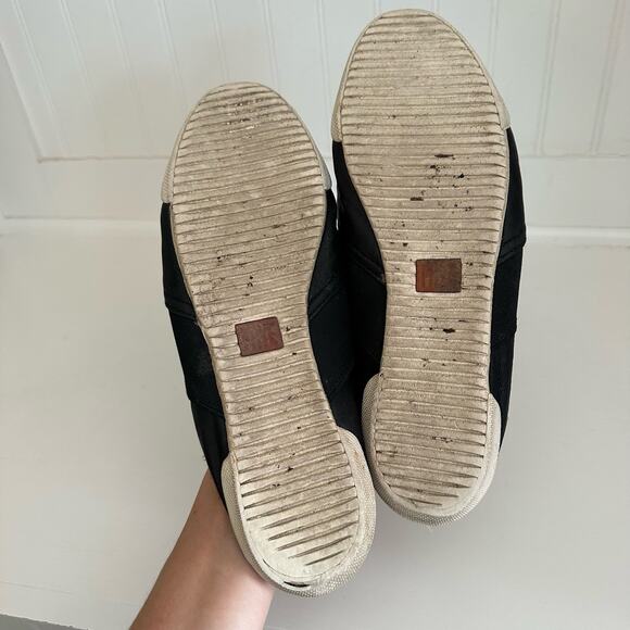 Frye Melanie Slip On Leather Flat Gore Mules Black - Picture 5 of 5